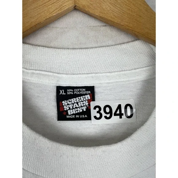 Vintage Screen Stars Best Moo Steppin Shirt Mens XL White Cow Graphic Tee 90s - Picture 6 of 8